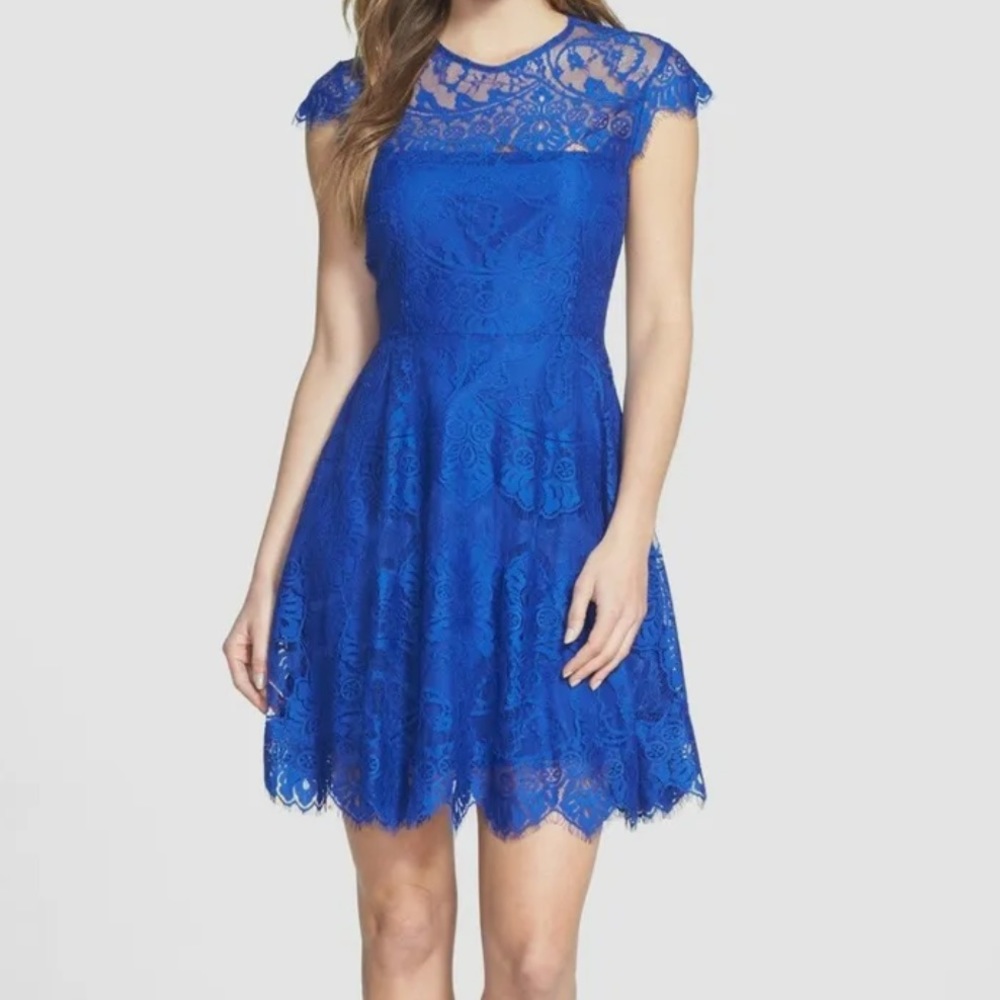 BB Dakota Rhianna royal blue lace dress